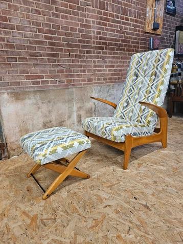 Rock 'n rest  fauteuil van Gimson & Slater 60s  incl hocker beschikbaar voor biedingen