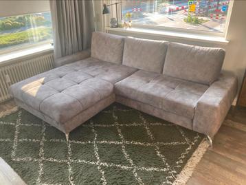 Hoekbank slaapbank loungebank opbergruimte velvet velours