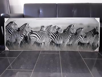 Schilderij foto op glas Zebra's savanne Afrika gloednieuw!!! beschikbaar voor biedingen