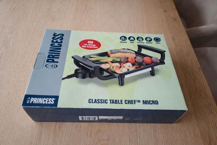 Princess Classic Table Chef Micro – compacte tafelgrill, Witgoed en Apparatuur, Grillplaten, Zo goed als nieuw, Tafelgrill, Vaatwasmachinebestendig