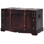 Schatkist vintage stijl 66x38x40 cm hout, Ophalen of Verzenden, Nieuw, Minder dan 50 cm