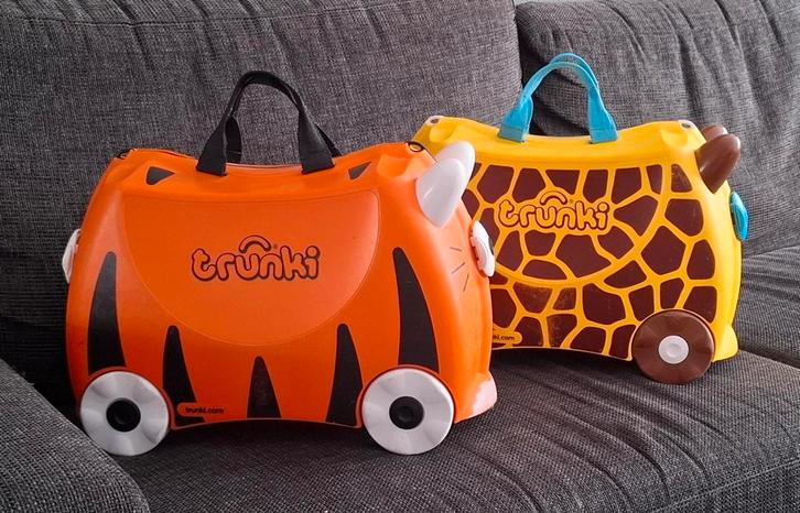 Trunki koffertjes, tijger en giraf, Kinderen en Baby's, Speelgoed | Buiten | Opblaasfiguren, Gebruikt, Ophalen