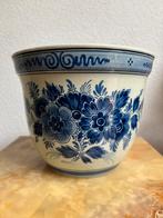 Delfts Blauw bloempot RAAM vintage 15x20 cm, Tuin en Terras, Bloempotten, Rond, Ophalen of Verzenden, Zo goed als nieuw, Aardewerk