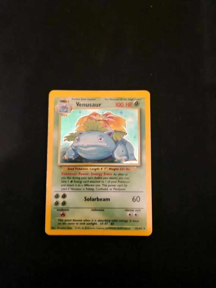 Venusaur Holo base set. Pokémon collect, Hobby en Vrije tijd, Verzamelkaartspellen | Pokémon, Zo goed als nieuw, Ophalen of Verzenden