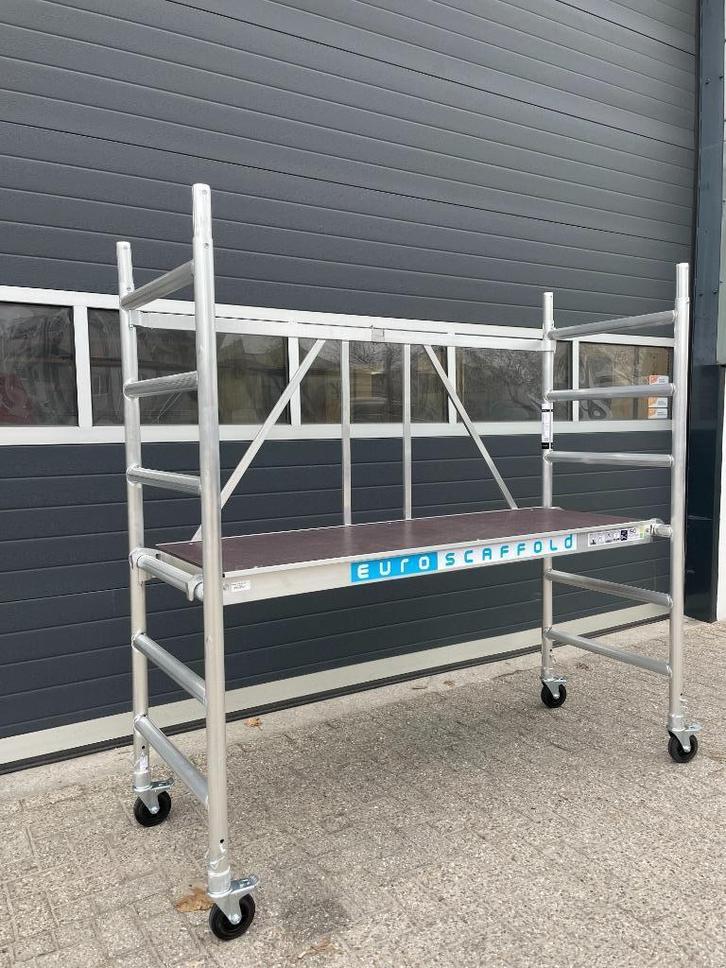 Euroscaffold aluminium kamer steiger, Doe-het-zelf en Verbouw, Steigers, Rolsteiger of Kamersteiger, Minder dan 2 meter, Ophalen