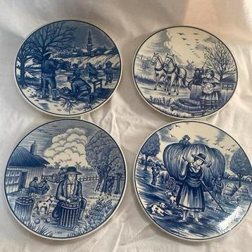 Royal Delfts Blauw sierbordjes De Vier Jaargetijden beschikbaar voor biedingen