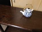 Vintage Theepotje met Bamboe Handvat, Ophalen, Overige materialen, Gebruikt, Wit