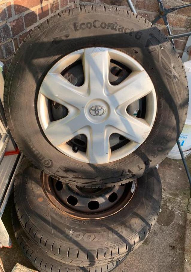 Set zgan banden met velgen continental & Hankook 4x100, Auto diversen, Autosport-onderdelen, Zo goed als nieuw, Ophalen of Verzenden