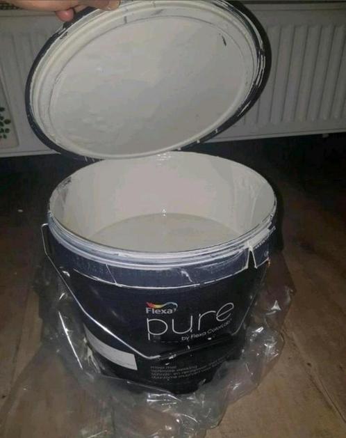 Flexa Pure Muurverf Mild Stone - 3/4 vol, Doe-het-zelf en Verbouw, Verf, Beits en Lak, Gebruikt, Verf, 5 tot 10 liter, Beige, Ophalen of Verzenden