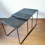 2 vintage Pilastro Mimiset Nesting Tables bijzettafel tafel, Ophalen, Minder dan 45 cm, Minder dan 55 cm, Metaal of Aluminium