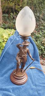 Prachtig beeld van jager met lamp. Chasseur de Chamois, Antiek en Kunst, Ophalen of Verzenden