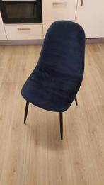 Blauwe Velvet Kuipstoelen - Set van 4, Huis en Inrichting, Stoelen, Ophalen, Blauw, Zo goed als nieuw, Vier