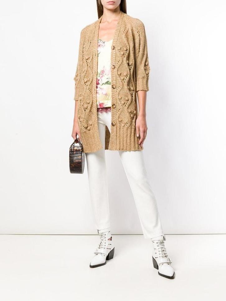twinset boucle camel loose fit long cardigan vest | s, Kleding | Dames, Truien en Vesten, Nieuw, Maat 36 (S), Bruin, Verzenden