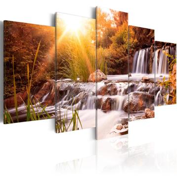 672 Natuur Waterval XXL 5 Luik Canvas Schilderij 200x100cm beschikbaar voor biedingen