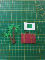 I1 Stansjes palmboom met bordeaux koffer, Hobby en Vrije tijd, Kaarten | Zelf maken, Ophalen of Verzenden, Nieuw, Overige thema's