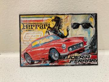 Diorama "Scuderia Ferrari "schilderij”met kunsstofplaat 1:18