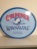 Metaal emaile Gulpener bord, Verzamelen, Biermerken, Ophalen, Gebruikt, Reclamebord, Plaat of Schild, Gulpener