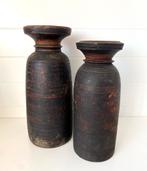 Rustieke Houten Kruiken Set - Vintage Vazen Decoratie, Antiek en Kunst, Ophalen of Verzenden