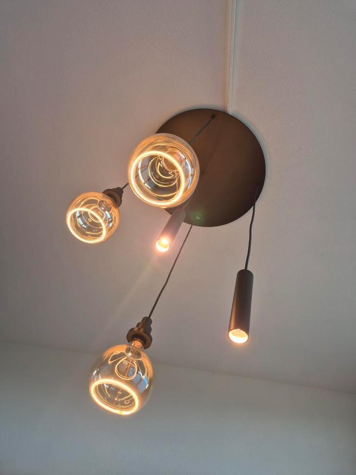 plafondlamp eettafellamp modern uit 2023, dimbaar zwart goud, Huis en Inrichting, Lampen | Plafondlampen, Zo goed als nieuw, Glas