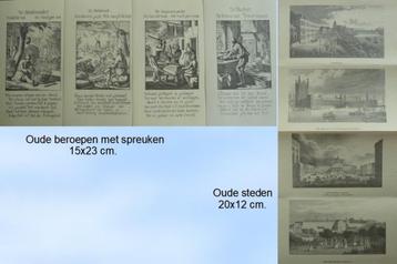 Reproducties oude beroepen en oude steden beschikbaar voor biedingen