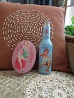 Vintage Roze Blikje Pin-Uppies en Pin Up Fles ** Mimosa **, Antiek en Kunst, Ophalen of Verzenden