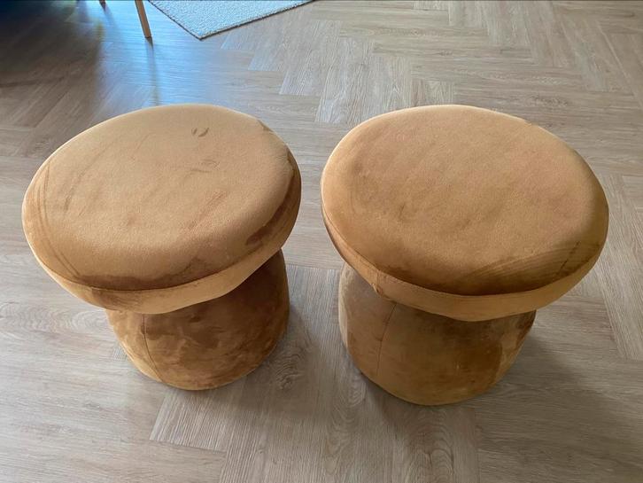 Bronskleurige krukken Woood, Huis en Inrichting, Krukjes, Gebruikt, Hout, Ophalen