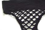 fishnet broekje slip sexy goth punk rock bat-cave gogo rave, Fishnet fetish, Verzenden, Zwart, Slip