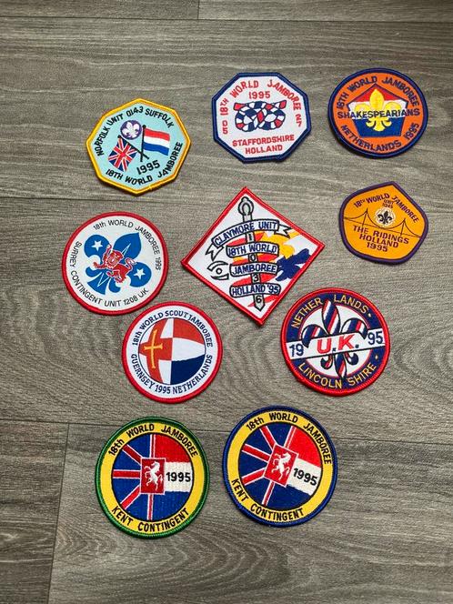 Wereld jamboree 1995 insignes / badges te ruil, Verzamelen, Scouting, Nieuw, Embleem, Speld of Insigne, Ophalen of Verzenden