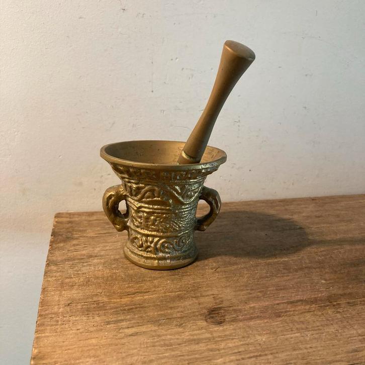 Vintage Bronzen Vijzel met Stamper, Antiek en Kunst, Antiek | Koper en Brons, Brons, Ophalen of Verzenden