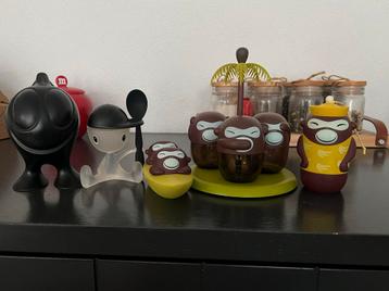 Alessi Design Keuken Set - Apen, Eierdop, Kruidenrek beschikbaar voor biedingen