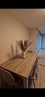 Mooie eettafel 160x90x80 in houtlook, Huis en Inrichting, Tafels | Eettafels, Ophalen, 50 tot 100 cm, Zo goed als nieuw, Vijf personen of meer