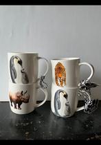 4 Nieuwe, grote robuuste mokken. Animal Friends. Porselein., Huis en Inrichting, Keuken | Servies, Ophalen of Verzenden, Zo goed als nieuw