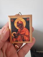 Oude religieuze kleine houten icoon, Antiek en Kunst, Antiek | Religie, Ophalen of Verzenden