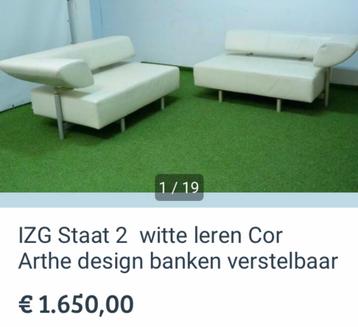 Mooie leren COR bank te koop 1 deel 800,00 beschikbaar voor biedingen