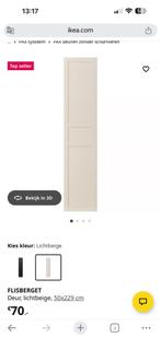 2 Ikea pax Flisberget deuren 50 x 229 lichtbeige, Ophalen, 50 tot 100 cm, Zo goed als nieuw, Minder dan 100 cm