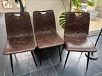 Zes bruine eettafel stoelen, Ophalen, Gebruikt, Bruin, Drie