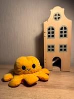 Omkeerbare emotie knuffel octopus/inktvis geel/oranje, Ophalen of Verzenden, Zo goed als nieuw, Overige typen