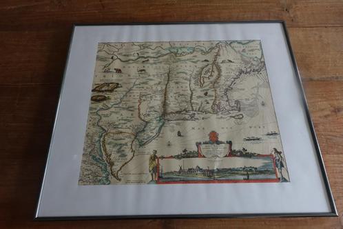 Oude kaart Nieuw Amsterdam t Eylant Manhattans Novi Belgii, Boeken, Atlassen en Landkaarten, Zo goed als nieuw, Landkaart, Nederland