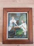 Antieke afbeelding achter bol glas, Ophalen of Verzenden