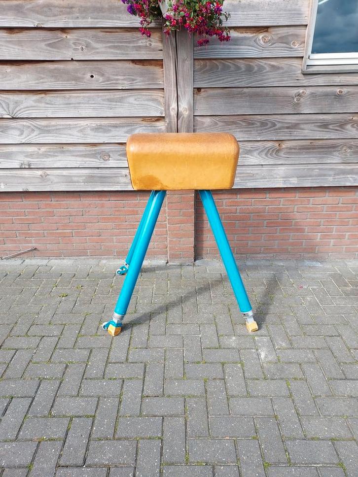 Mooie vintage gymzaal bok turnbok, Sport en Fitness, Turnen, Materiaal, Maat 36 t/m 42, Ophalen
