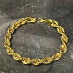 14k gouden armband rope schakel nieuw italy, Ophalen of Verzenden, Zo goed als nieuw, Goud