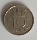 Nederland munt 10 cent 1965, volgnr 23, Postzegels en Munten, Ophalen of Verzenden, Koningin Juliana, 10 cent, Losse munt