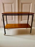 Retro Audiotafel / Bijzettafel op Wieltjes, Kunststof, Gebruikt, Minder dan 50 cm, Tafelblad
