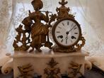 Antieke Franse bronzen Pendule klok met stolp, Ophalen