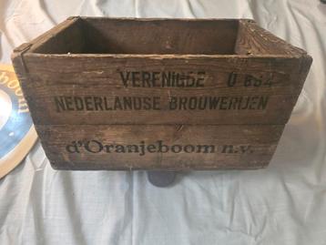 Oranjeboom bier: krat 60-er jaren + reclamebord - Orgineel! beschikbaar voor biedingen