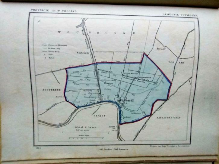 139 Oudshoorn / Wittenberg / Litho 1865  Kuyper ZH, Antiek en Kunst, Kunst | Litho's en Zeefdrukken, Ophalen of Verzenden