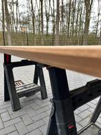 Rechthoekige eettafel 220x100x3 verjongd eiken rustiek, Ophalen, Eikenhout, 50 tot 100 cm, Rechthoekig