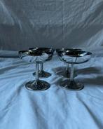 Vintage Franse RVS ijscoupes inox dessert coupes set van 4, Ophalen, Overige materialen, Overige stijlen, Overige typen