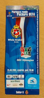 Ticket UEFA Cup Wisla Krakow - NEC Nijmegen 2003 (blauw), Verzenden, Gebruikt, Overige binnenlandse clubs, Overige typen