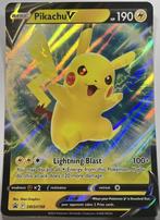 Pokemon Oversized kaart Pikachu V SWSH 198, Ophalen of Verzenden, Zo goed als nieuw, Losse kaart